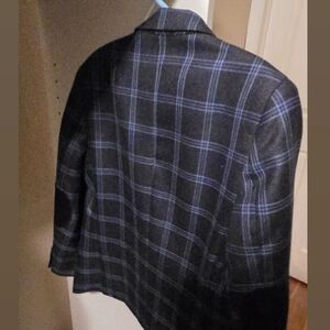 BOYS Plaid Blazer with Blue and Black Check Pattern